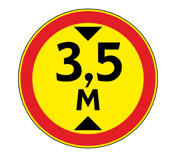 Знак 3.13 Ограничение высоты (Временный)