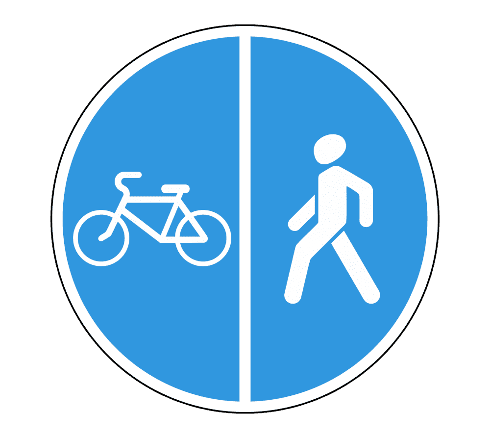 Знак 4.5.4 Пешеходная и велосипедная дорожка с разделением движения