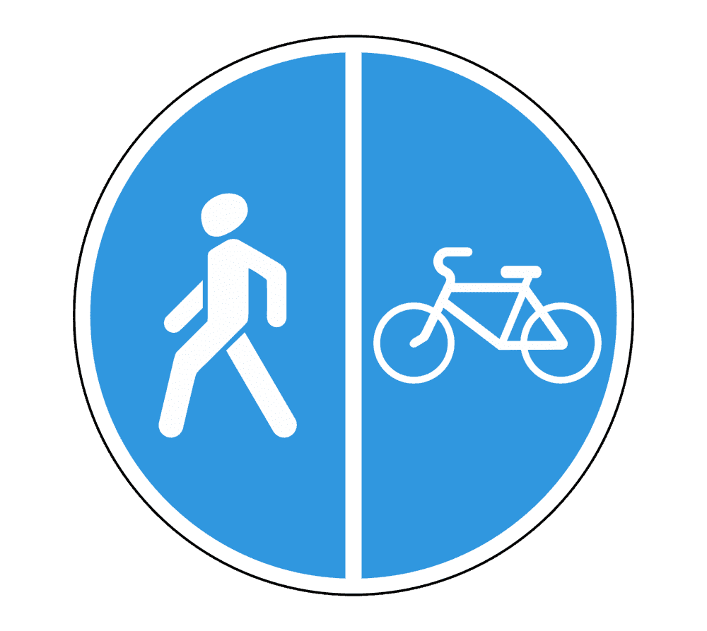 Знак 4.5.5 Пешеходная и велосипедная дорожка с разделением движения
