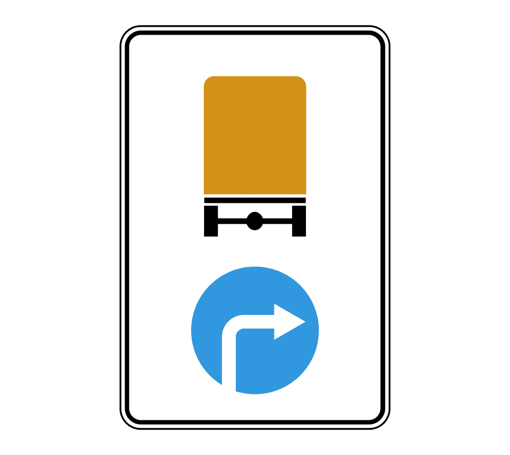 Знак 4.8.2 Направление движения транспортных средств с опасными грузами